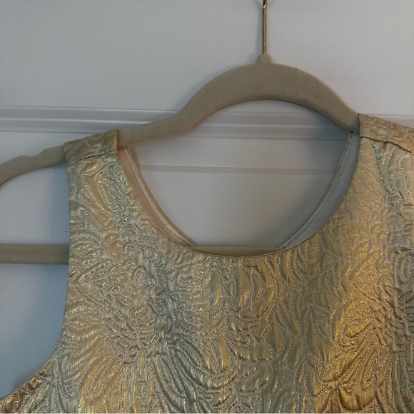 American Princess Girls Ivory Gold Dress Size 8 – Formal Holiday Flower Girl - Picture 5 of 11